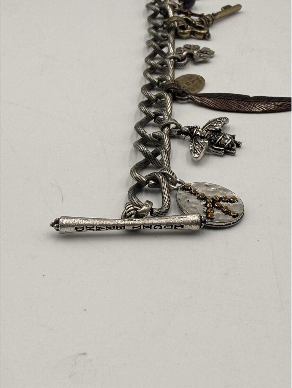 Lucky Brand Y2K Peace & Love Charm Bracelet Rustic Bohemian - Picture 4 of 6